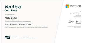 Certificate: DEV276x: Learn to Program in Java